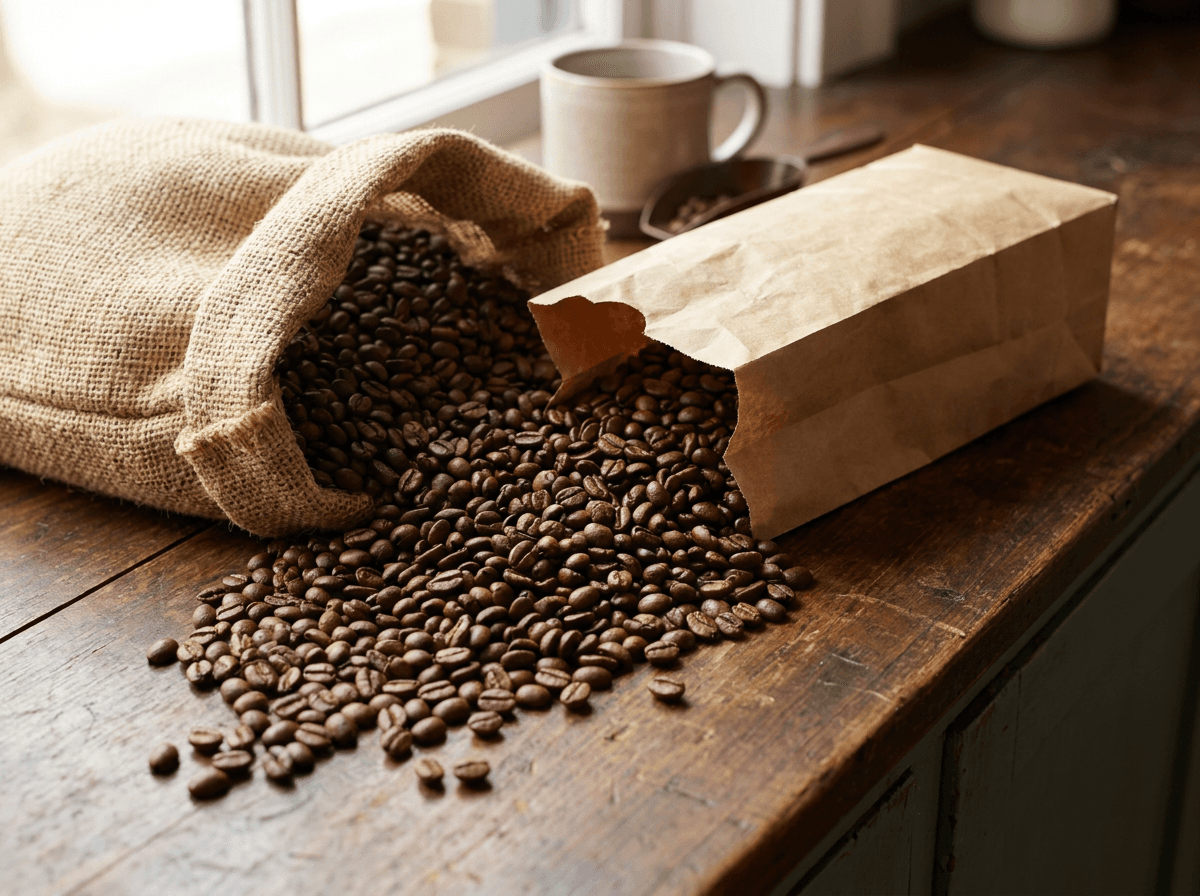 Coffee roaster at work in the roastery